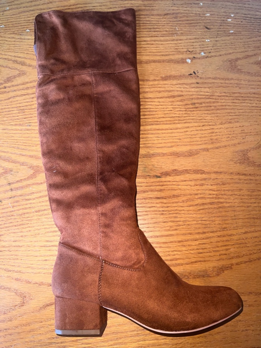 Katliu Over-the-Knee Suede Boots - Chestnut Brown - Picture 3 of 9